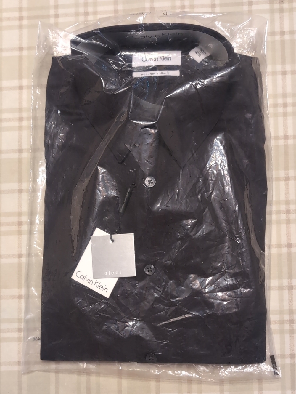 Calvin Klein Solid Black Button-Up Shirt